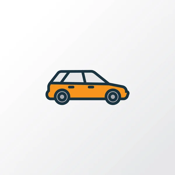 Simbolo colorato del profilo della station wagon. Elemento della macchina isolato di qualità premium nello stile alla moda . — Vettoriale Stock