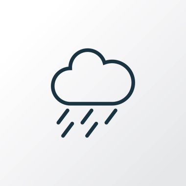 Yağmur fırtınası anahat simgesi. Premium Kalite izole çiseleyen yağmur moda stil öğesinde.