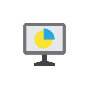 Analytics düz simgesi simgesi. Premium Kalite izole istatistikleri öğe Trendy tarzı.