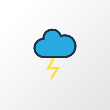 Thunderstroke renkli anahat simgesi. Premium Kalite izole sağnak öğe Trendy tarzı.
