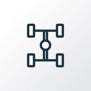 Dingil mesafesi anahat simgesi. Premium Kalite izole karkas öğe Trendy tarzı.