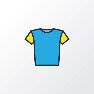 Bluz renkli anahat simgesi. Üstün kaliteli moda stil öğesinde T-Shirt izole.