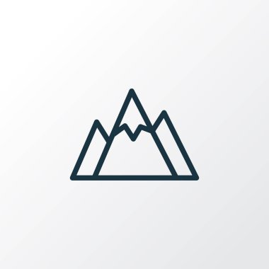 Dağlar anahat simgesi. Üstün kaliteli moda stil öğesinde Hill izole.