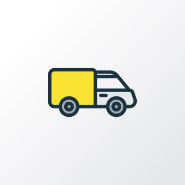 Van renkli anahat simgesi. Premium Kalite izole parça öğesi Trendy tarzı.