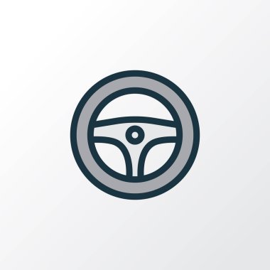 Direksiyon simidi renkli anahat simgesi. Premium Kalite izole dümen öğe Trendy tarzı.