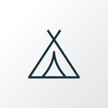 Çadır anahat simgesi. Premium Kalite izole gölgelik öğe Trendy tarzı.