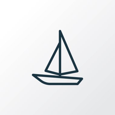 Yelken tekne anahat simgesi. Premium Kalite izole gemi öğe Trendy tarzı.