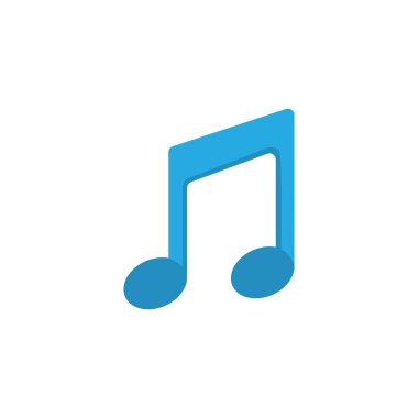 Müzikal düz simgesi simgesi. Üstün kaliteli moda stil öğesinde sesi izole.