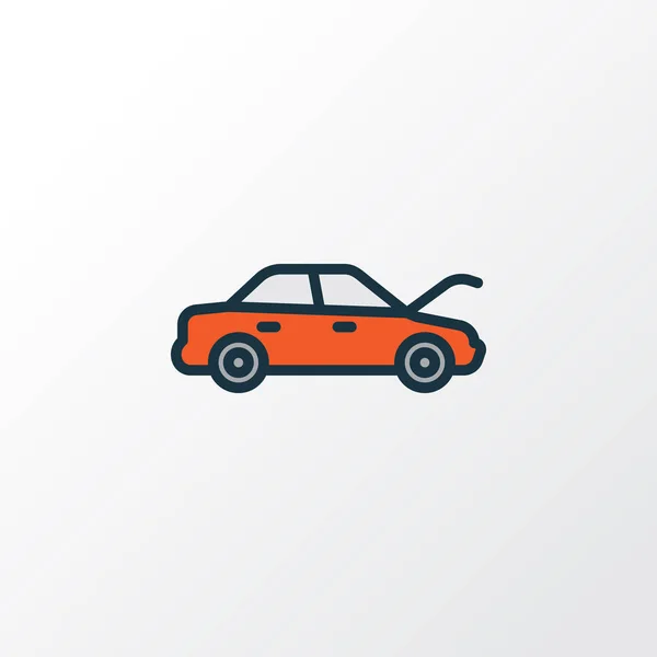 Motorháztető színes szimbólumát. Prémium minőségű elszigetelt motorháztető elem divatos stílusban. — Stock Vector