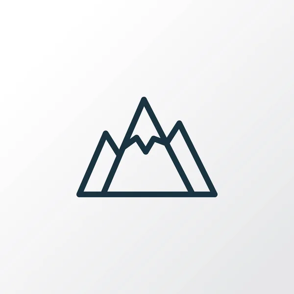 Símbolo del contorno de las montañas. Elemento de colina aislado de calidad premium en estilo moderno . — Vector de stock
