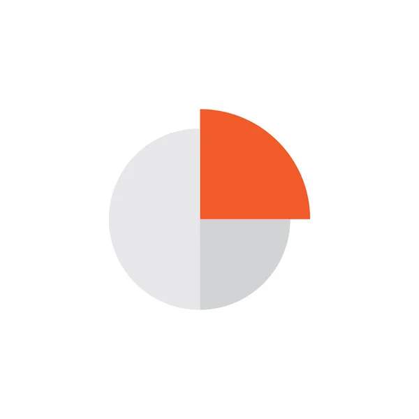 Simbolo dell'icona piatta del grafico circolare. Elemento di torta isolato di qualità premium in stile trendy . — Vettoriale Stock