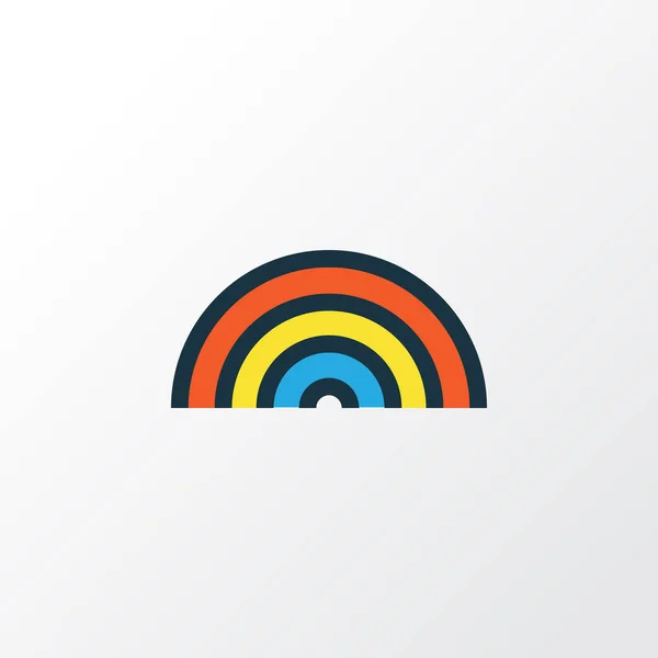 Clima después de la lluvia Símbolo de contorno colorido. Elemento de arco iris aislado de calidad premium en estilo moderno . — Vector de stock