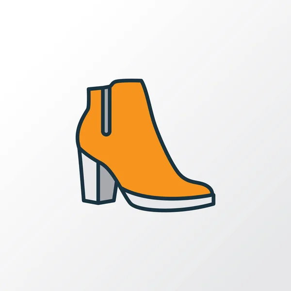 Calcanhares Símbolo esboço colorido. Elemento de botas femininas isoladas de qualidade premium no estilo moderno . — Vetor de Stock