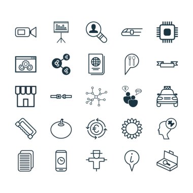 25 evrensel düzenlenebilir simgeler kümesi. Web, mobil ve App tasarım için kullanılabilir. Kimlik belgesi, Bugbear, Check-In gibi öğeleri ve daha fazlasını içerir.