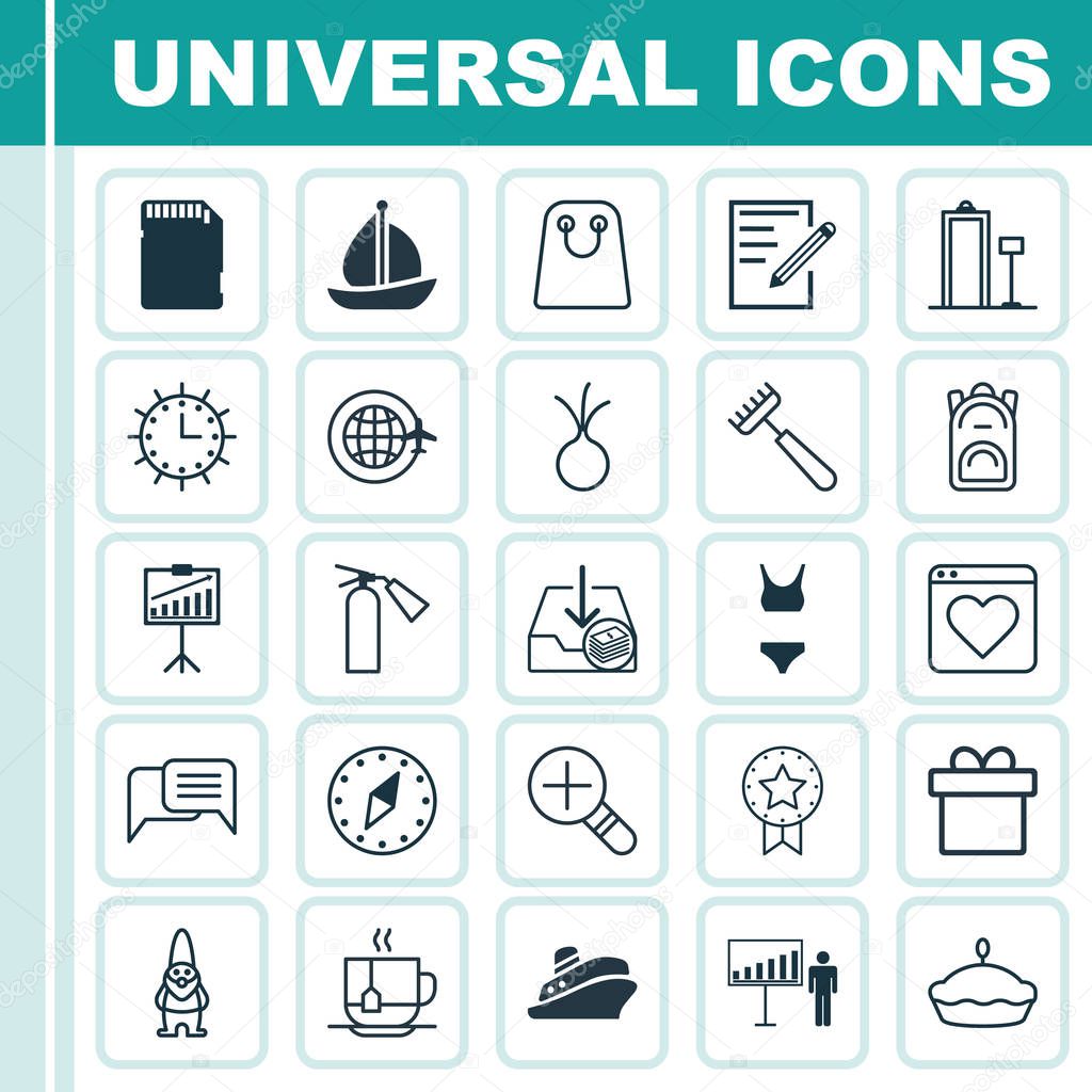 Set Of 25 Universal Editable Icons. Can Be Used For Web, Mobile And App Design. Includes Elements Such As Travel Boat, Hot Drink, Cardinal Direction And More.