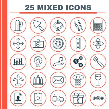 25 evrensel düzenlenebilir simgeler kümesi. Web, mobil ve App tasarım için kullanılabilir. Kimlik kartı, sopa Batbecue, anahtar kelime optimizasyonu ve daha fazlası gibi unsurları içerir.