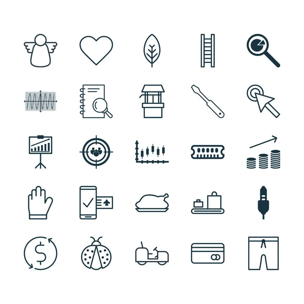 Set van 25 universele bewerkbare iconen. Kan worden gebruikt voor Web, mobiel en App Design. Bevat elementen zoals verslag demonstratie, Bagage carrousel, Plastic kaart en meer. — Stockvector