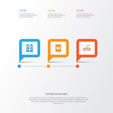 Donanım simgeleri ayarlayın. Cpu, Joystick, hoparlörler ve diğer öğeleri koleksiyonu. Ayrıca oyun, ses, hoparlör gibi simgeler içerir.