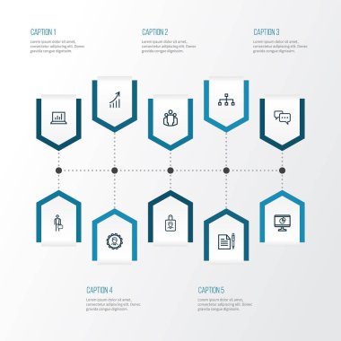 İş anahat simgelerini belirlemek. Yöneticisi, sözleşme, Analytics ve diğer öğeleri koleksiyonu. Ayrıca lider, yapı, grafik gibi simgeler içerir.