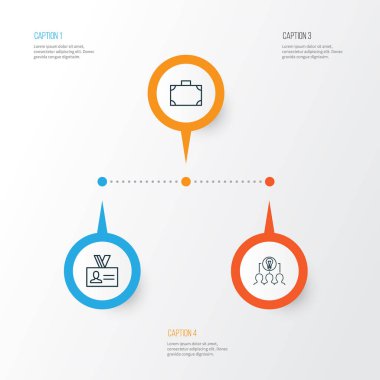 Kurumsal Icons Set. Birlikte çalışma çözümü, Portföy, kimlik doğrulaması ve diğer öğeleri koleksiyonu. Ayrıca sırt, kimlik, kimlik doğrulaması gibi simgeler içerir.