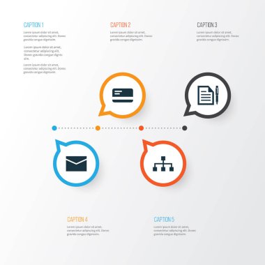 İş İkonları/Simgeleri ayarlayın. Sözleşme, hiyerarşi, ödeme ve diğer öğeleri koleksiyonu. Ayrıca, mektup, kart, banka gibi simgeler içerir.