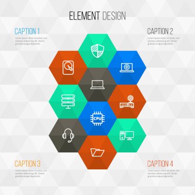 Donanım anahat simgelerini belirlemek. Cpu, kulaklık, dizüstü bilgisayar ve diğer öğeleri koleksiyonu. Ayrıca Internet, Wifi, Laptop gibi simgeler içerir.