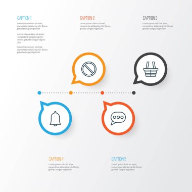 Web simgeler kümesi. Dükkanı, engel, mesaj kabarcık ve diğer öğeleri koleksiyonu. Ayrıca Siren, konuşma, kabarcık gibi simgeler içerir.