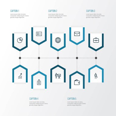 Ticaret anahat simgeler kümesi. Grafik, iş sunumu, işadamı ve diğer öğeleri büyüyen koleksiyonu. Ayrıca cüzdanınızdan, işadamı, istatistik gibi simgeler içerir.