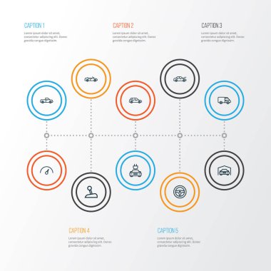 Otomatik anahat simgelerini belirlemek. Dümen, karavan, kaporta ve diğer öğeleri koleksiyonu. Ayrıca araba, Oto, garaj gibi simgeler içerir.