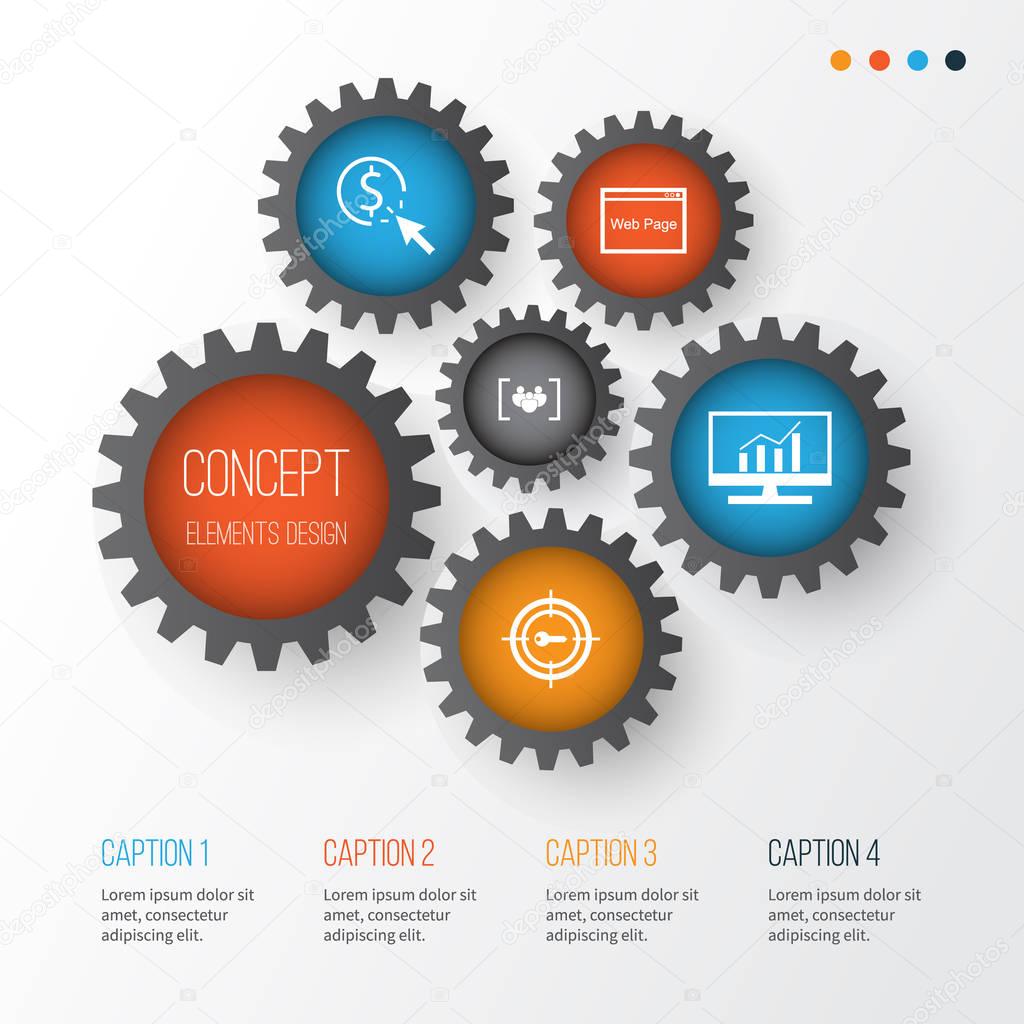 SEO Icons Set. Collection Of Website, PPC, Market Research And Other Elements. Also Includes Symbols Such As Marketing, Dynamics, Browser.