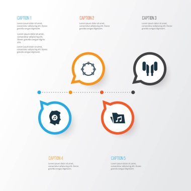 Ses simgeler kümesi. Timbrel, kulaklık, Meloman ve diğer öğeleri koleksiyonu. Ayrıca kulaklık, kulaklık, Meloman gibi simgeler içerir.