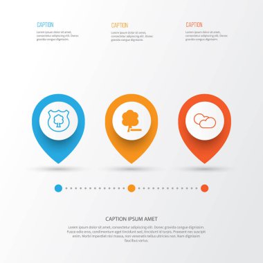 Çevre dostu Icons Set. Cloud kümülüs, Delete Woods, kereste ve diğer öğeleri koleksiyonu. Ayrıca sembolleri böyle içerir olarak bulutlu hava, ağaç.