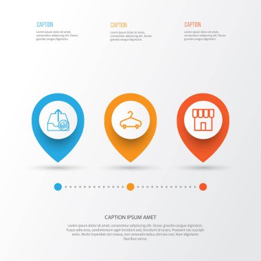 E-ticaret Icons Set. Salonu, kazanç, Peg ve diğer öğeleri giden topluluğu. Ayrıca satış, Hall-Stand, Pazar gibi simgeler içerir.