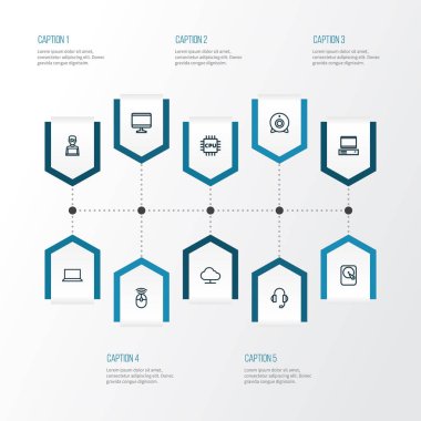 Donanım anahat simgelerini belirlemek. Notebook, ekran, Sabit Disk ve diğer öğeleri koleksiyonu. Ayrıca Winchester, kulaklık, periferik gibi simgeler içerir.