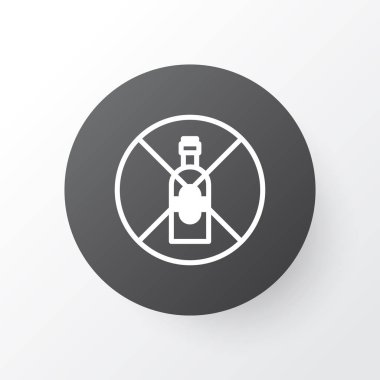 Alkol simgesi simgesi yasaklıyorum. Üstün kaliteli içme hiçbir öğe Trendy tarzı izole.