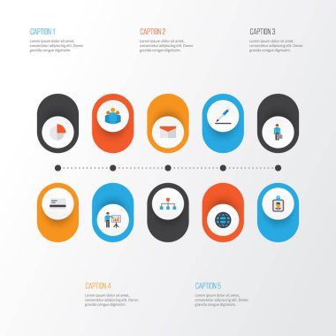 Ticaret düz simgeler kümesi. Ödeme, zarf, kimlik kartı ve diğer öğeleri koleksiyonu. Ayrıca ağ, işadamı, kimliği gibi simgeler içerir.
