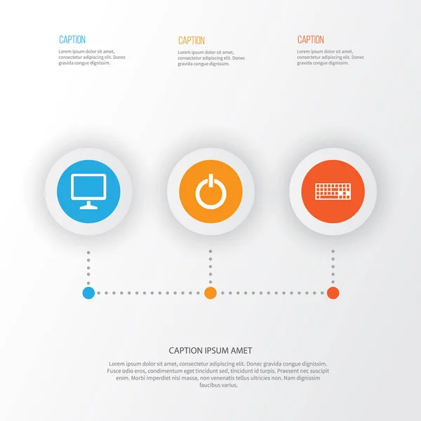 Computer Icons Set. Collection Of Keypad, Desktop, Power On And Other Elements. Also Includes Symbols Such As Power, Keyboard, Computer. — Stock Vector