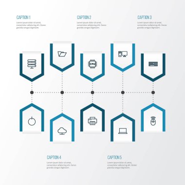 Donanım anahat simgelerini belirlemek. Dosya, Cpu, bilgisayar ve diğer öğeleri koleksiyonu. Ayrıca başlangıç, Muhafazası, orta gibi simgeler içerir.