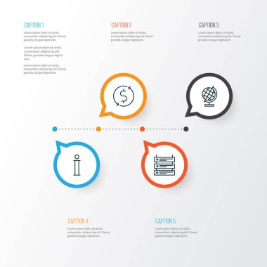 Havaalanı Icons Set. Uçak tarifesi, bilgi, dünya Küre ve diğer öğeleri koleksiyonu. Bilgi, Exchange, Transfer gibi semboller de içerir.