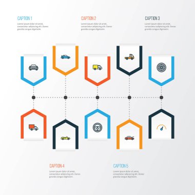 Otomatik Renkli Anahat simgelerini belirlemek. Sürücü, Cabriolet, Van ve diğer öğeleri koleksiyonu. Ayrıca taşıyıcı gibi simgeler içerir izlemek, direksiyon.