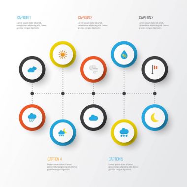 İklim düz simgeler kümesi. Damla, Drizzles, soğuk ve diğer öğeleri koleksiyonu. Ayrıca çok yaşa, Drizzles, afiş gibi simgeler içerir.