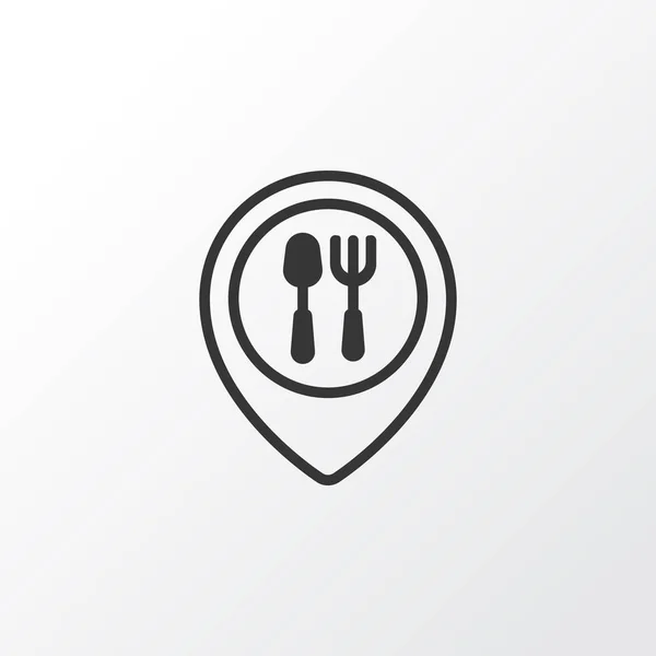 レストランの位置アイコンのシンボル。トレンディなスタイルのプレミアム品質食品分離マッピング要素. — ストックベクタ