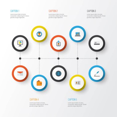 İş düz simgeler kümesi. Küresel topluluğu, diyagram, kalem ve diğer öğeleri. Ayrıca geliştirici, imzalama, mektup gibi simgeler içerir.