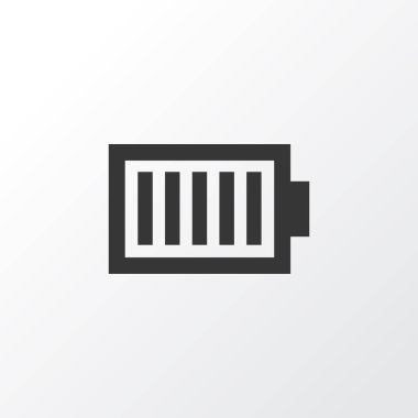 Şarj simgesi simgesi. Üstün kaliteli moda stil öğesinde tam dolu pil izole.