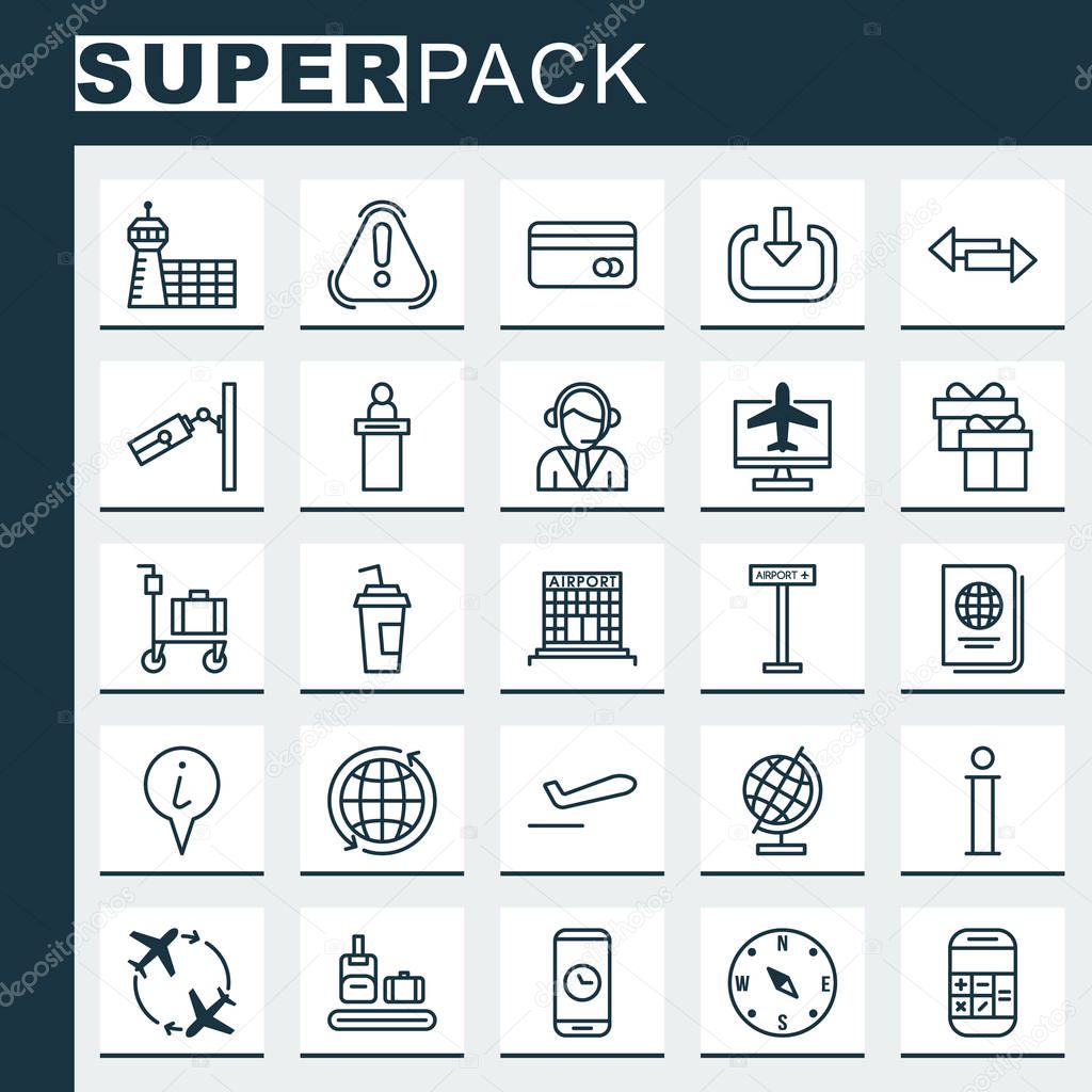 Transportation Icons Set. Collection Of Information, Info Pointer, Operator And Other Elements. Also Includes Symbols Such As Citizenship, Building, Math.