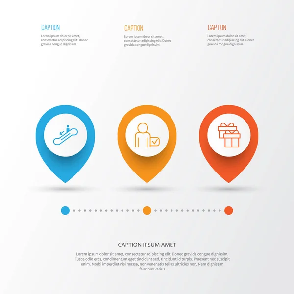 Traveling Icons Set. Collection Of Escalator Down, Globetrotter, Present And Other Elements. Also Includes Symbols Such As Traveller, Globetrotter, Down. — Stock Vector