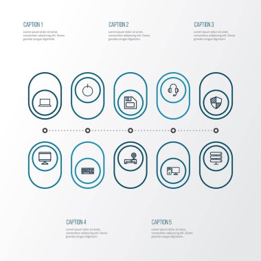 Donanım anahat simgelerini belirlemek. Bilgisayar, Datacenter, topluluğu korumak ve diğer öğeler. Ayrıca kalkan, ekran, depolama gibi simgeler içerir.