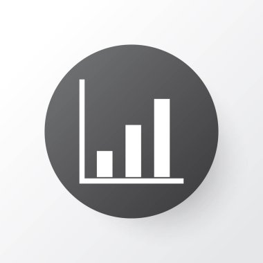 Proje istatistikleri simgesi simgesi. Premium Kalite izole çubuk grafik öğesi Trendy tarzı.