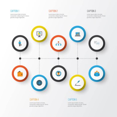 İş düz simgeler kümesi. İş adamı, topluluğu grubu, sohbet ve diğer öğeleri. Ayrıca Web, cüzdan, adam gibi simgeler içerir.