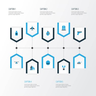 Savaş renkli simgeler kümesi. Madalya, savaş, Tank ve diğer öğeleri koleksiyonu. Askeri, toksik, Tank gibi semboller de içerir.